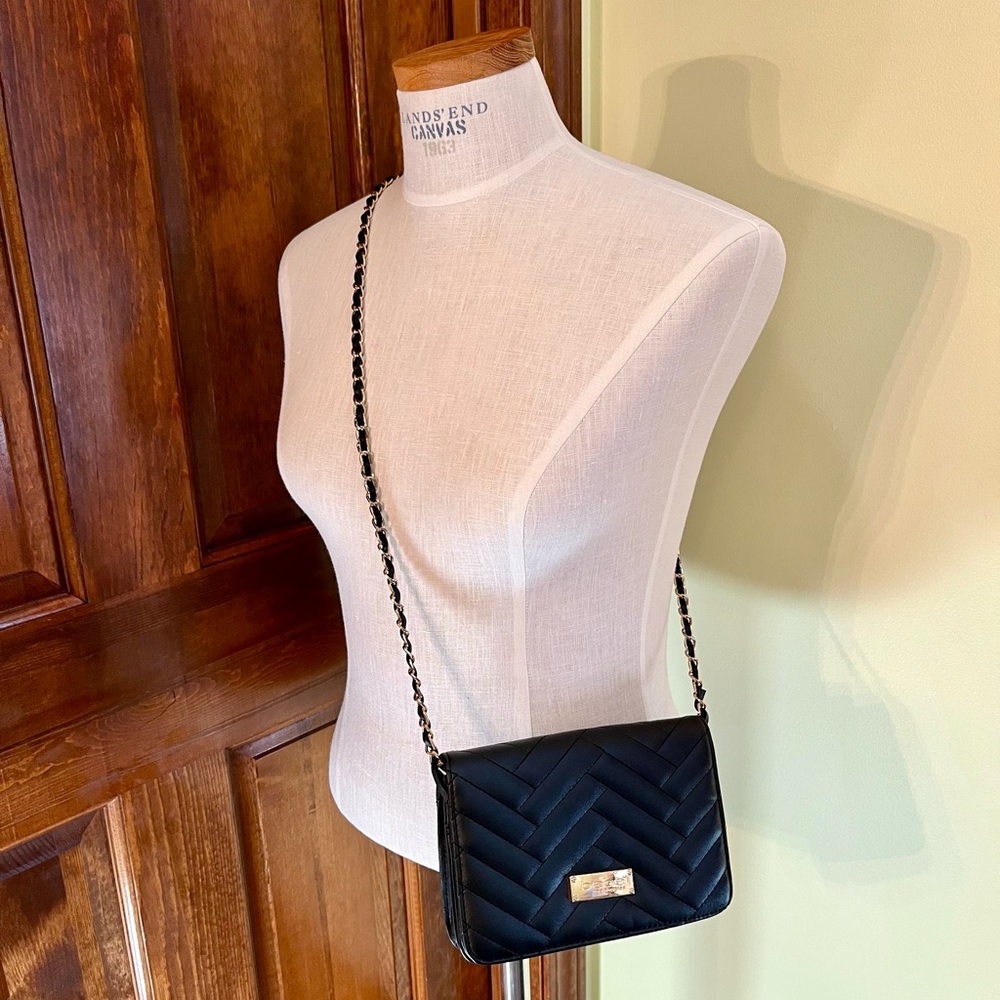 Bebe Black Quilted Crossbody Clutch Bag - Picture 2 of 9